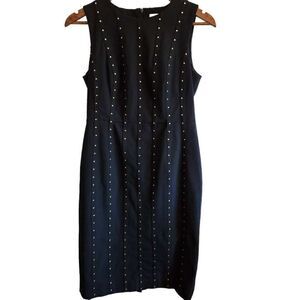 Calvin Klein Black and Gold Sleeveless Sheath Dress Size 6
